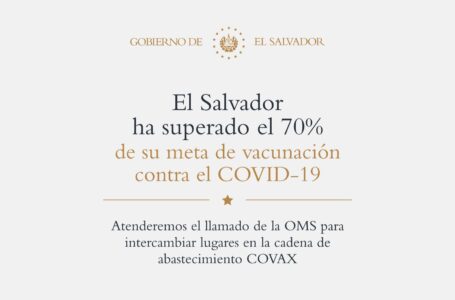 El Salvador cederá su lugar a países más necesitados de adquirir vacunas por medio del mecanismo COVAX