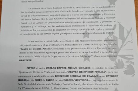Carlos Araujo citado al Ministerio de Trabajo para responder por la falta de pagos a ex empleados