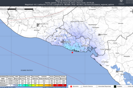 Sismo es percibido por la población esta tarde en diferentes puntos de El Salvador