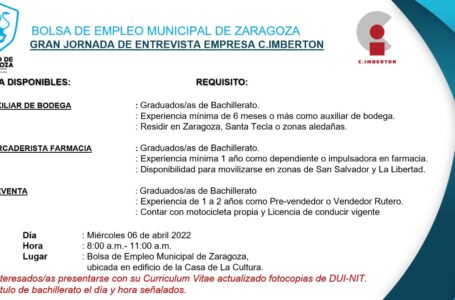 Alcaldía de Zaragoza realizará bolsa de empleo