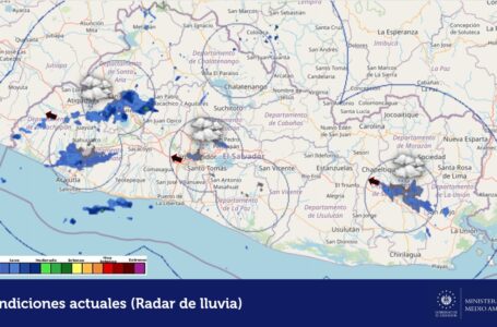 Lluvias en la zona occidental del país y el área metropolitana de San Salvador