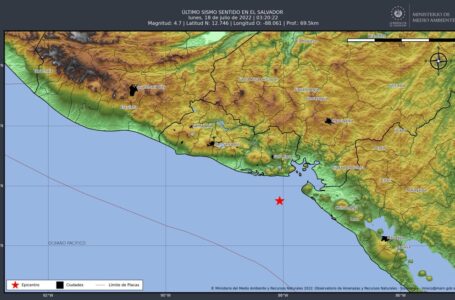 Sismo de 4.7 se registra en la costa de La Unión sin reportes de daños