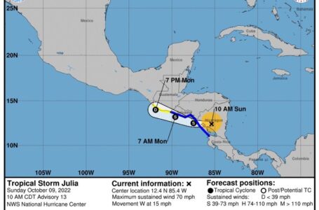 Fernando López: Tormenta tropical Julia se posicionará esta tarde en la costa del país