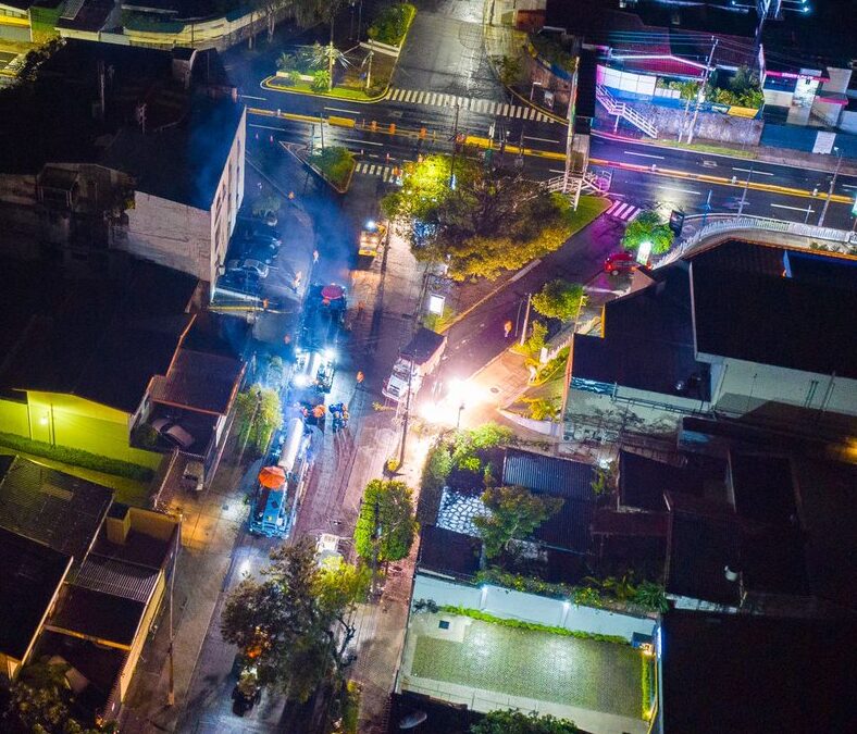 Fovial desarrolla trabajos nocturnos en varias calles de San Salvador y Santa Ana