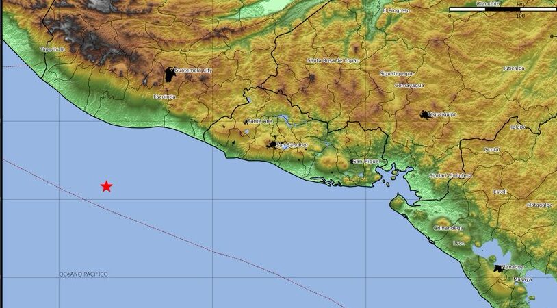 Medio Ambiente registra sismo de 5.2 en costa de Guatemala y es percibido en El Salvador