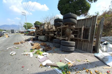 VIDEO: Camión de volteo impacta contra puesto de frutas en el bulevar Constitución