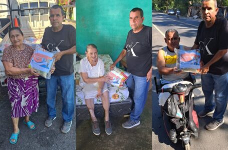 Alcalde Menéndez entrega productos de canasta básica a adultos mayores