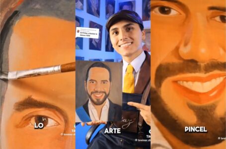 Colombiano pinta retrato de Nayib Bukele y se viraliza en Tik Tok