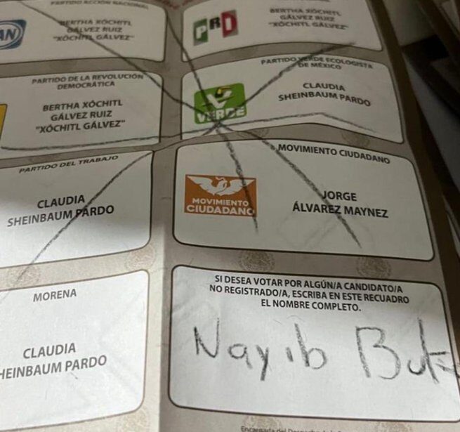 Nayib Bukele aparece en papeleta de votación presidencial de México